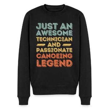 Technicien Canoë rétro - Pull Premium bio Homme - noir - Devant - Nico (187cm)