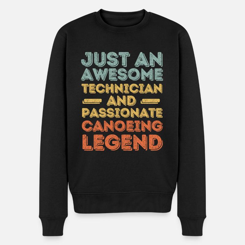 Techniker Kanu retro - Männer Premium Bio Pullover - Schwarz