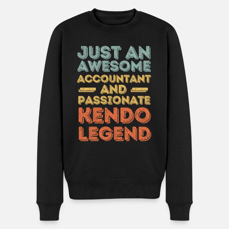 Comptable Kendo rétro - Pull Premium bio Homme - noir