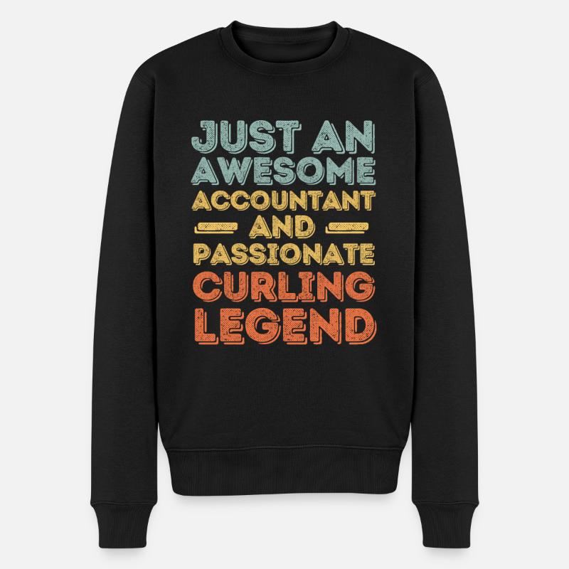 Comptable Curling rétro - Pull Premium bio Homme - noir