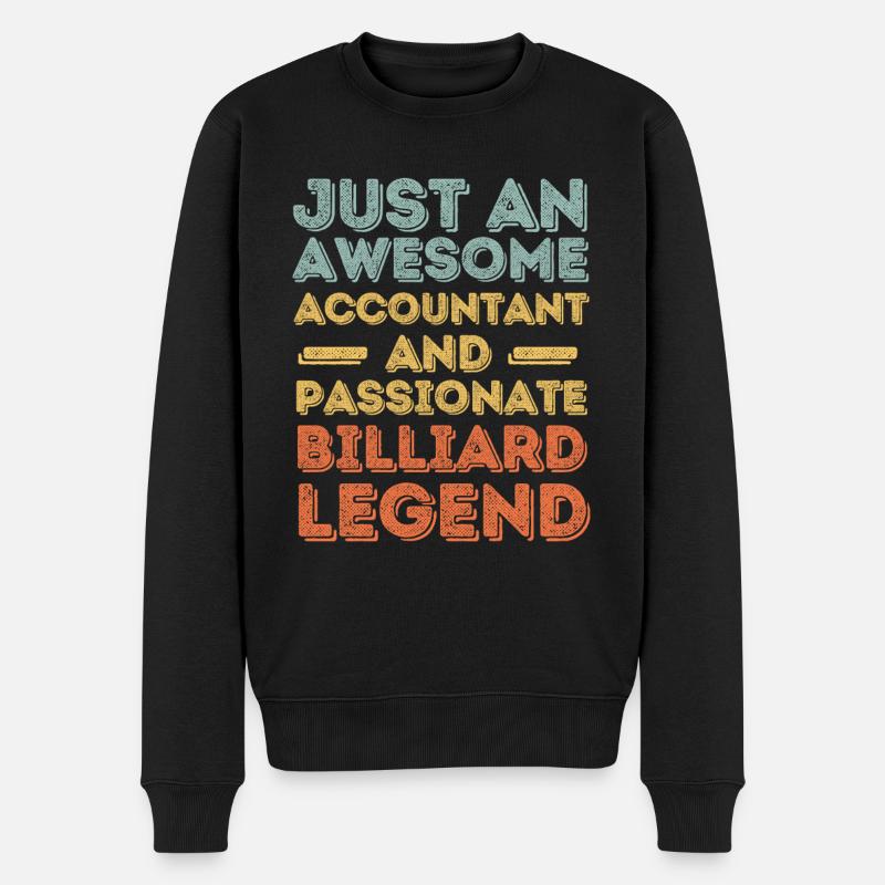 Comptable billard rétro - Pull Premium bio Homme - noir