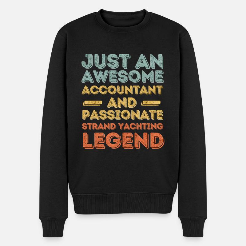 Comptable voiles de sable rétro - Pull Premium bio Homme - noir