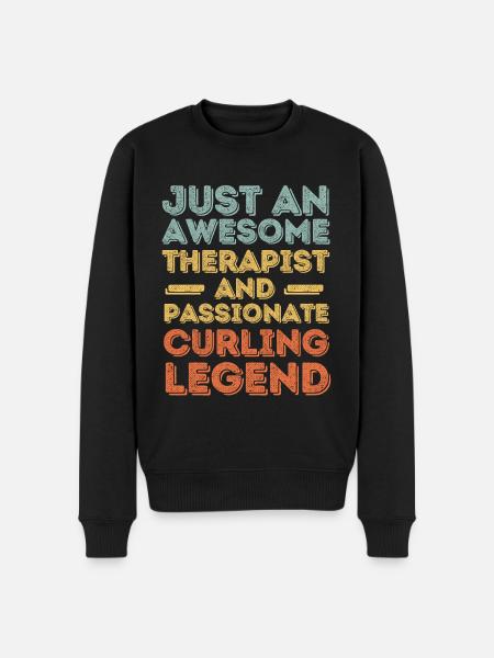 Therapeut Curling retro - Männer Premium Bio Pullover - Schwarz