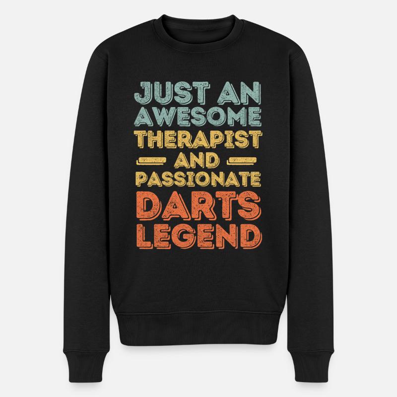 Therapeut Darts retro - Männer Premium Bio Pullover - Schwarz