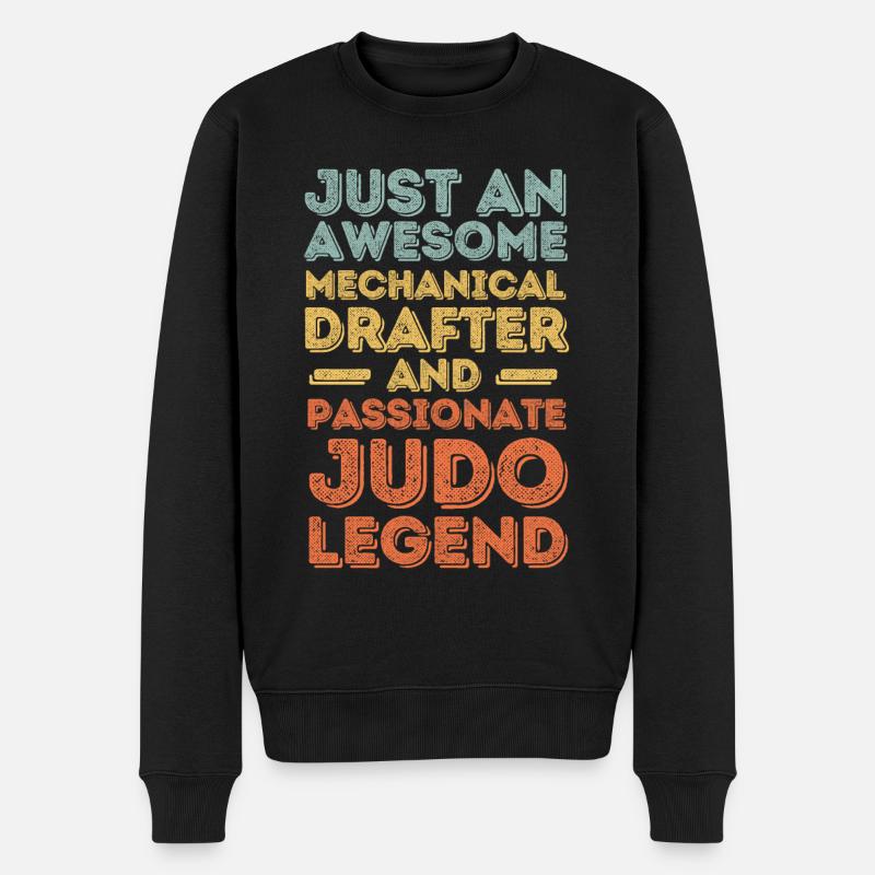 Technischer-Zeichner Judo retro - Männer Premium Bio Pullover - Schwarz