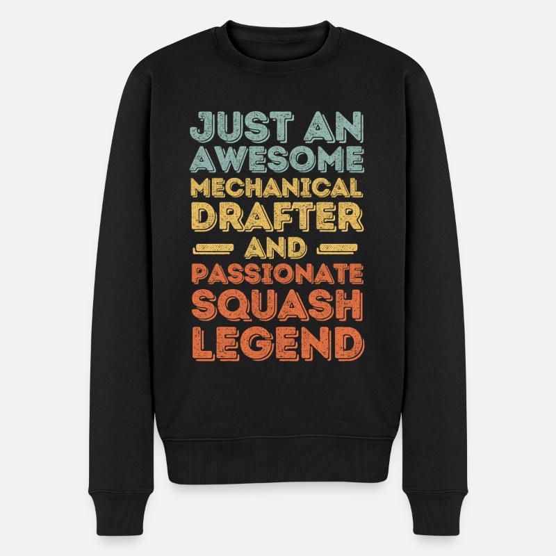 Technical draughtsman Squash retro - Men's Premium Organic Jumper - black