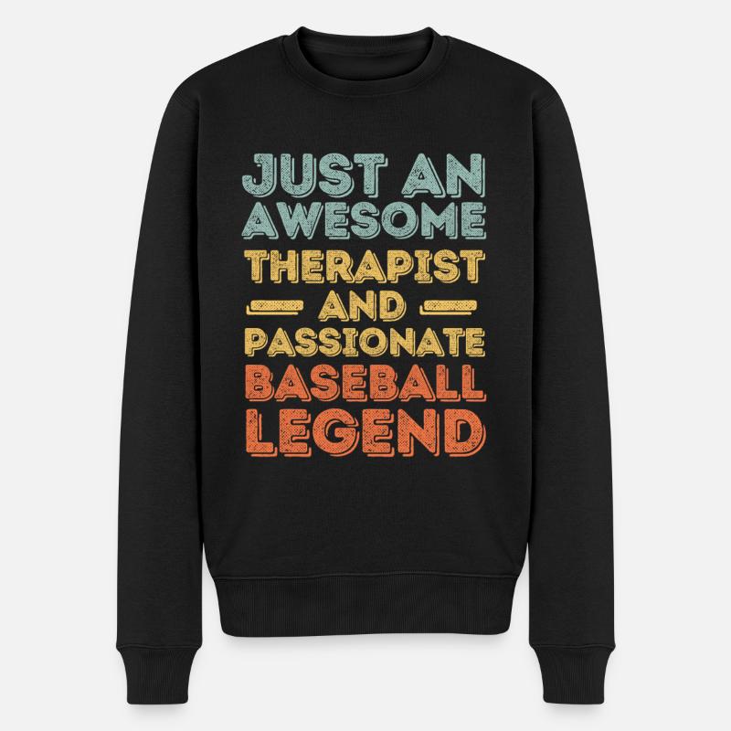 Thérapeute Baseball rétro - Pull Premium bio Homme - noir