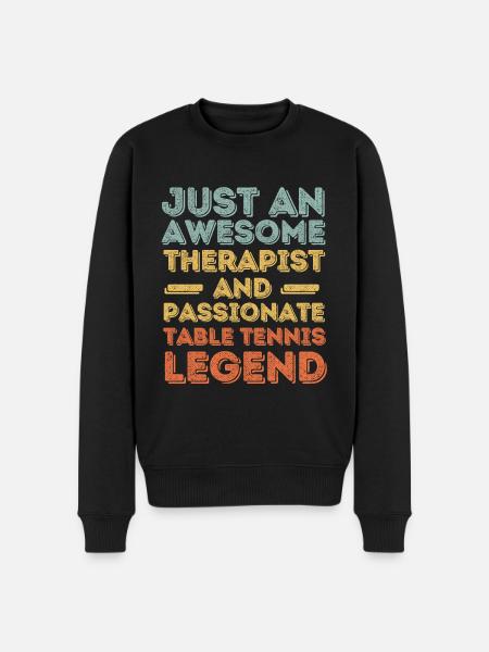 Therapist table tennis retro - Men's Premium Organic Jumper - black