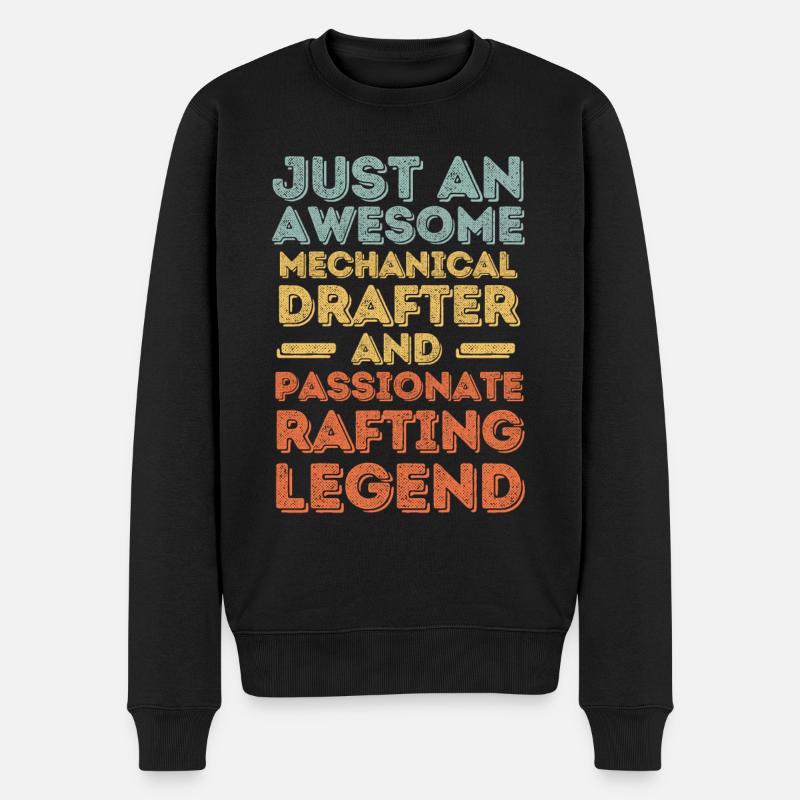 Technical draughtsman rafting retro - Men's Premium Organic Jumper - black