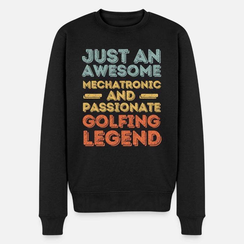 Ingénieur Mécatronique Golf rétro - Pull Premium bio Homme - noir