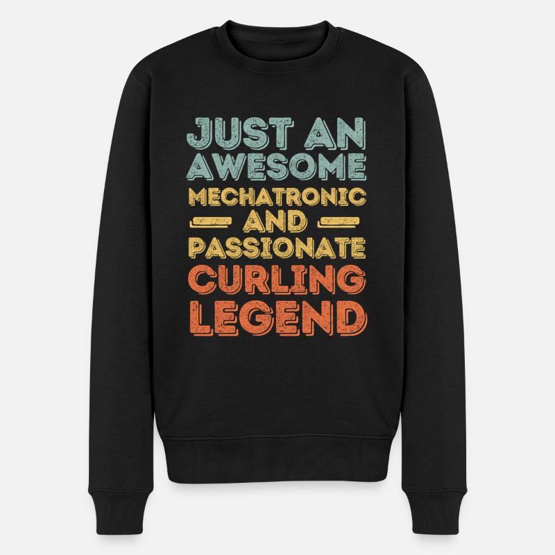 Mécatronique Curling rétro - Pull Premium bio Homme - noir
