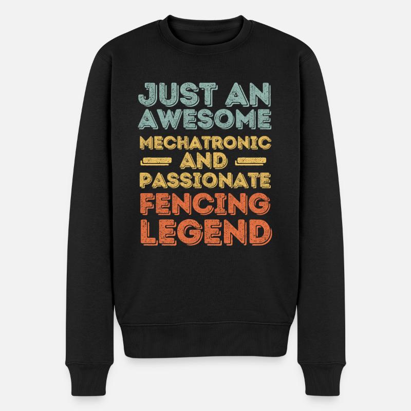 Mechatroniker Fechten retro - Männer Premium Bio Pullover - Schwarz