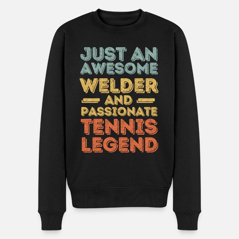Schweißer Tennis retro - Männer Premium Bio Pullover - Schwarz