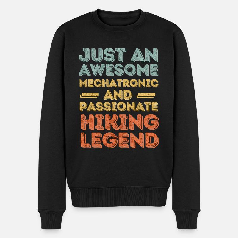 Mechatroniker Wandern retro - Männer Premium Bio Pullover - Schwarz