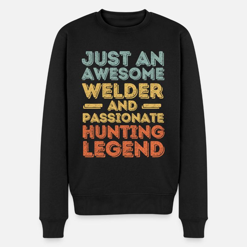 Schweißer Jagen retro - Männer Premium Bio Pullover - Schwarz