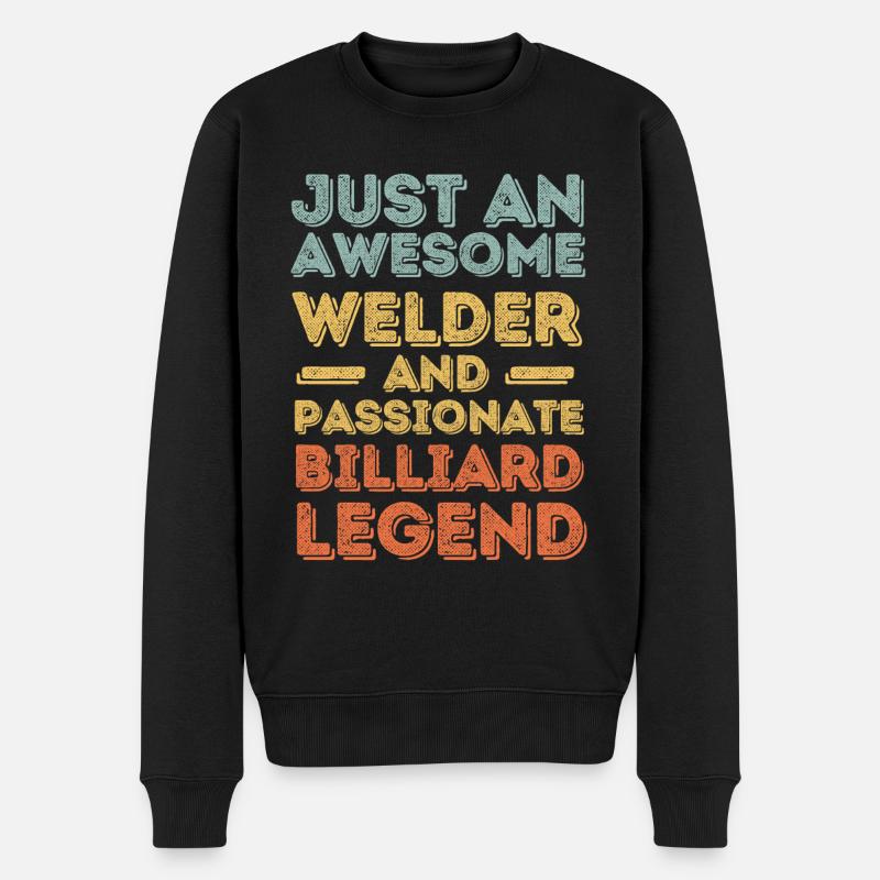 Schweißer Billard retro - Männer Premium Bio Pullover - Schwarz