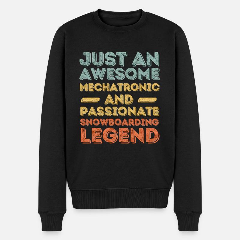 Mécatronique Technicien Snowboard rétro - Pull Premium bio Homme - noir