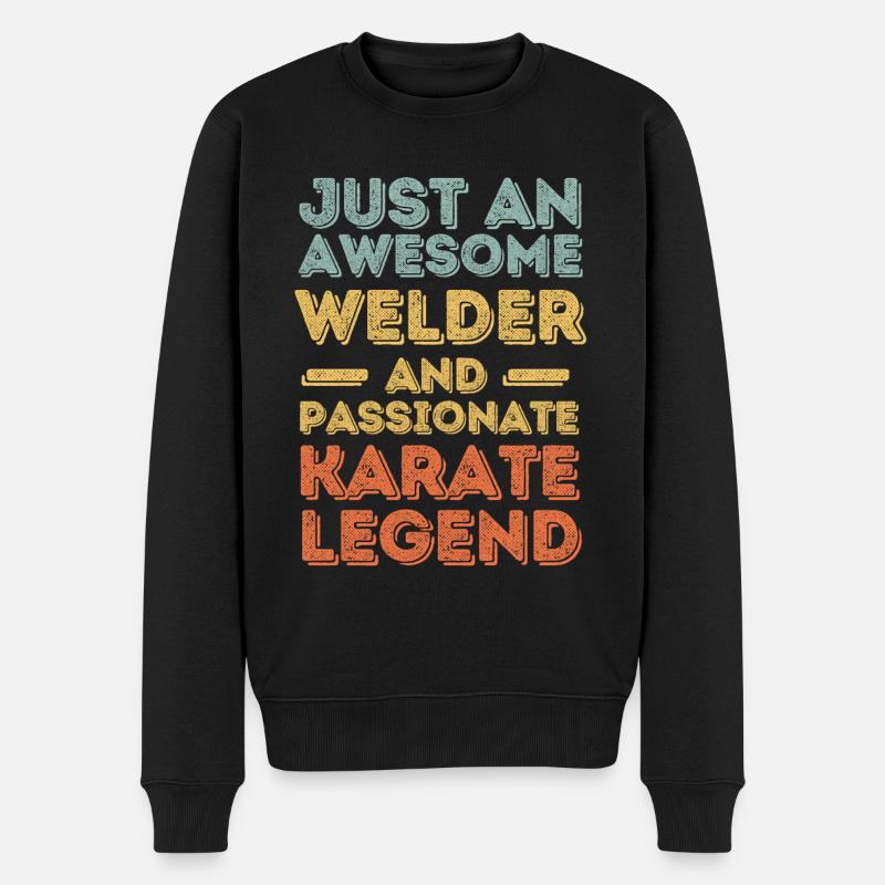 Soudeur Karaté rétro - Pull Premium bio Homme - noir