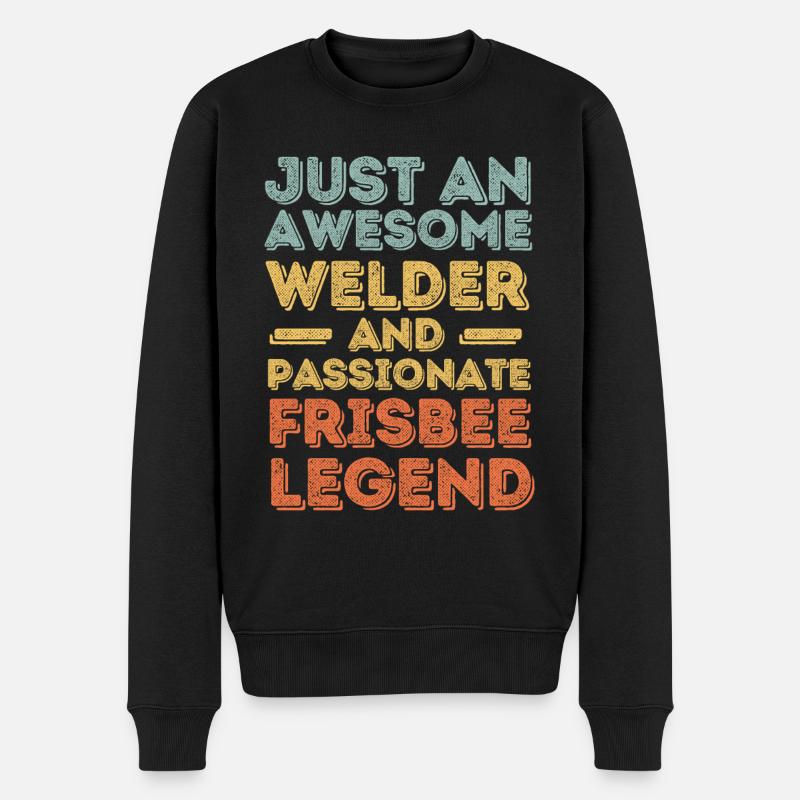 Schweißer Frisbee retro - Männer Premium Bio Pullover - Schwarz
