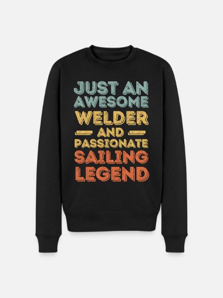 Welder sails retro - Men's Premium Organic Jumper - black