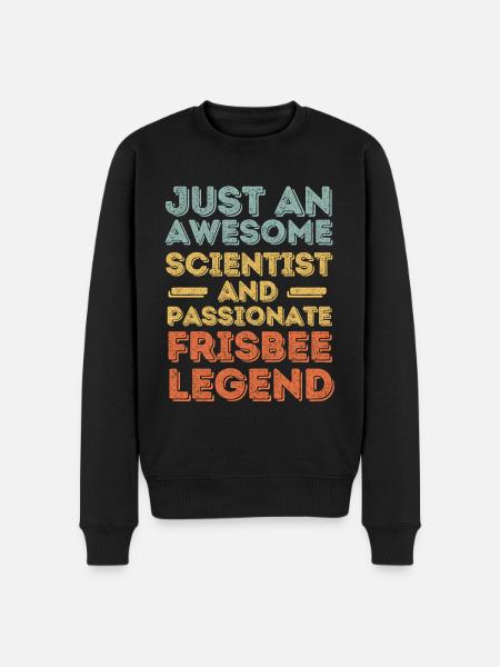 Scientist Frisbee retro - Men's Premium Organic Jumper - black