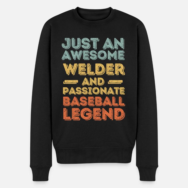 Soudeur baseball rétro - Pull Premium bio Homme - noir