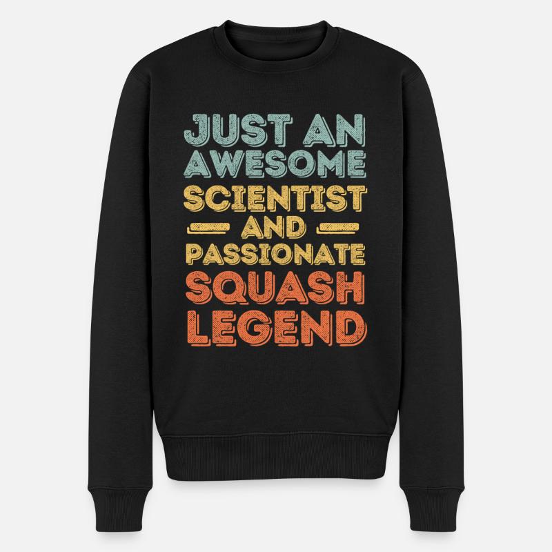 Wissenschaftler Squash retro - Männer Premium Bio Pullover - Schwarz