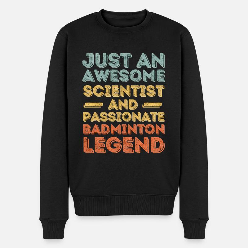 Scientifique Badminton rétro - Pull Premium bio Homme - noir
