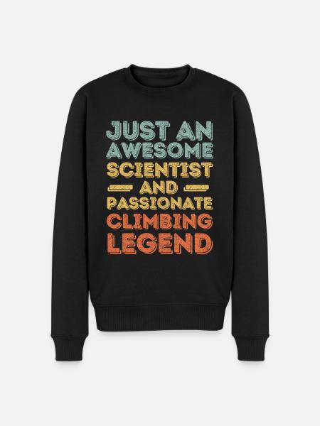 Wissenschaftler Klettern retro - Männer Premium Bio Pullover - Schwarz