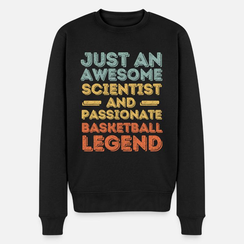 Scientifique Basketball rétro - Pull Premium bio Homme - noir