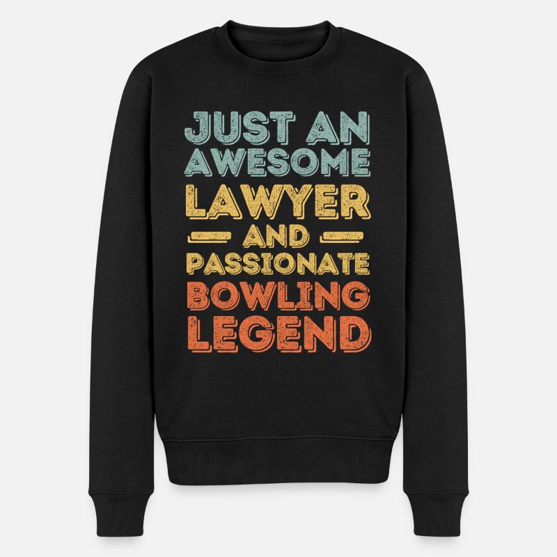 Avocat Bowling rétro - Pull Premium bio Homme - noir