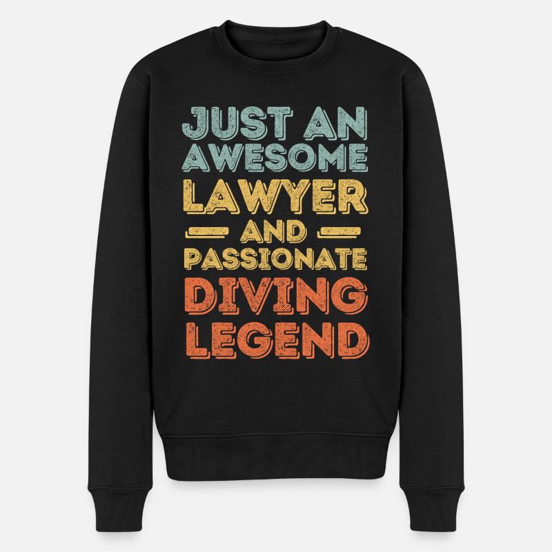 Avocat Plongée rétro - Pull Premium bio Homme - noir