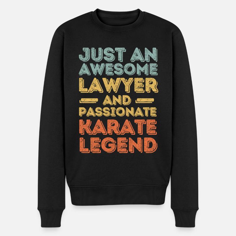 Avocat Karaté rétro - Pull Premium bio Homme - noir