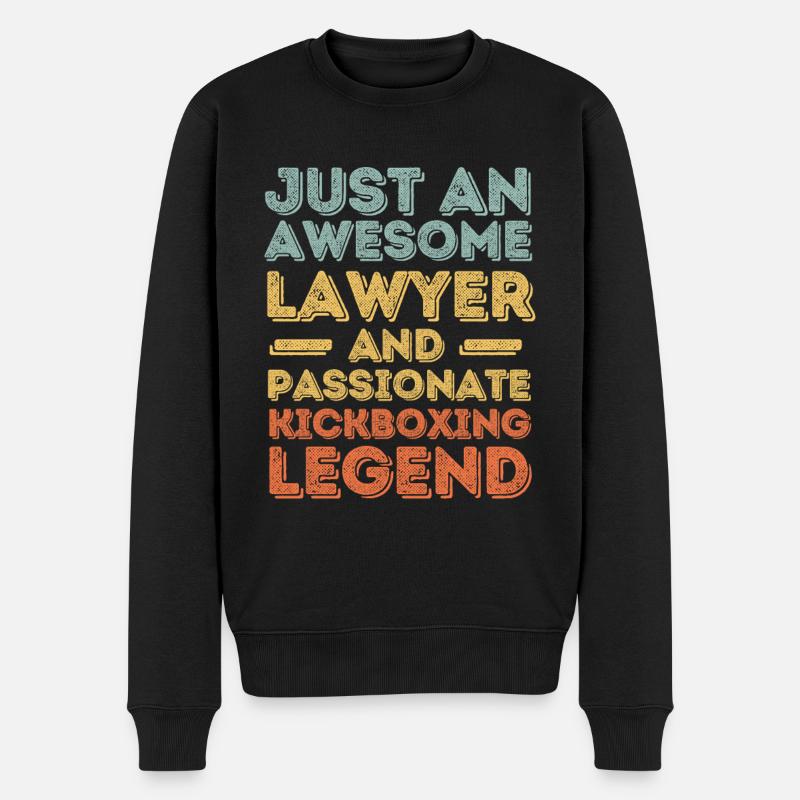 Avocat Kickboxing rétro - Pull Premium bio Homme - noir