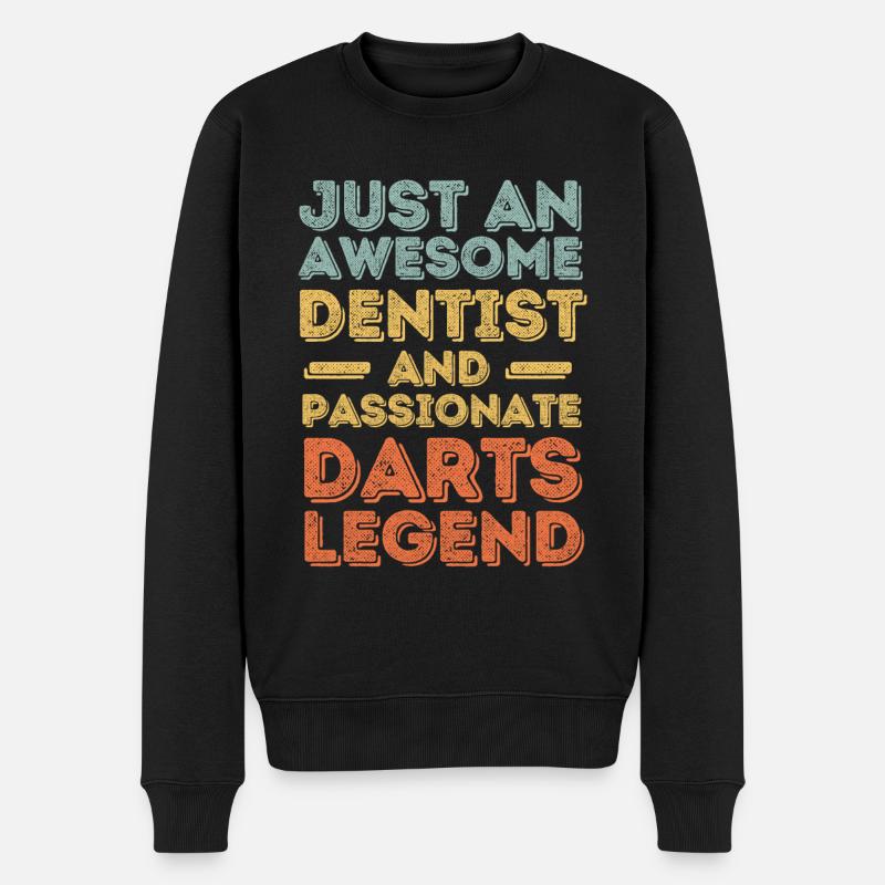 Dentiste Darts rétro - Pull Premium bio Homme - noir