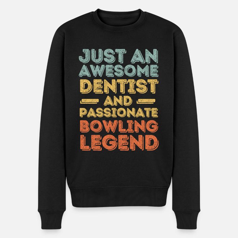 Dentiste bowling rétro - Pull Premium bio Homme - noir