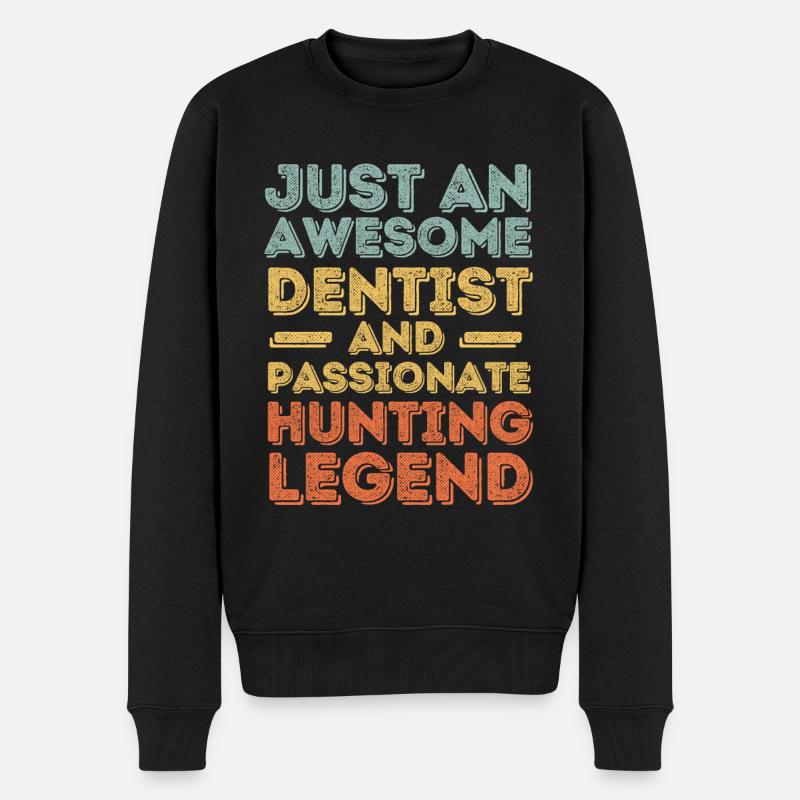 Dentist chasse rétro - Pull Premium bio Homme - noir