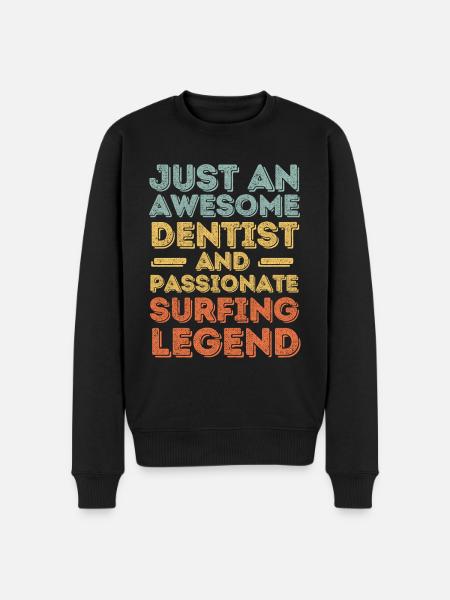 Dentiste Surf rétro - Pull Premium bio Homme - noir
