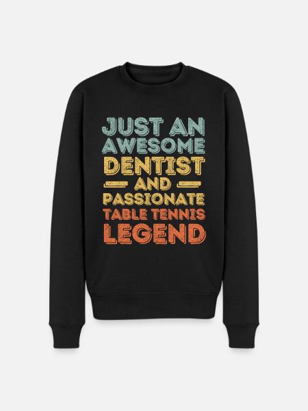 Dentist table tennis retro - Men's Premium Organic Jumper - black