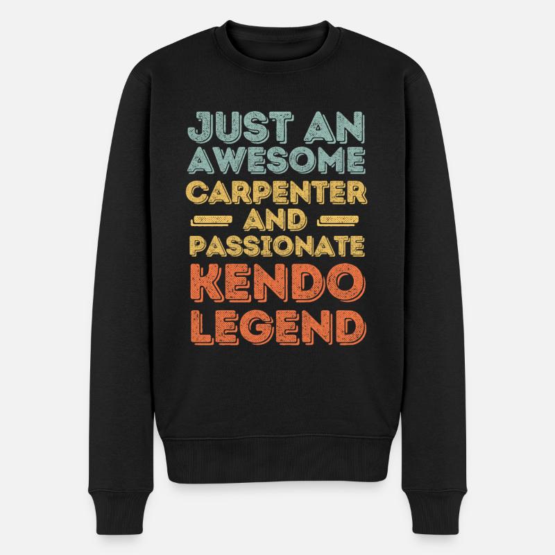 Charpentier Kendo rétro - Pull Premium bio Homme - noir