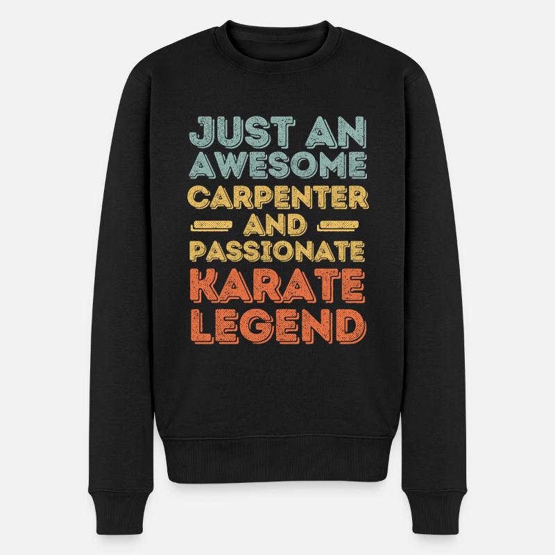 Zimmermann Karate retro - Männer Premium Bio Pullover - Schwarz