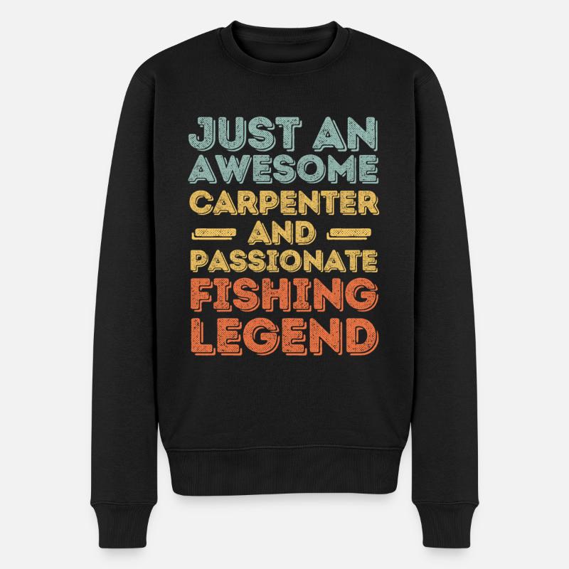 Zimmermann pêche rétro - Pull Premium bio Homme - noir