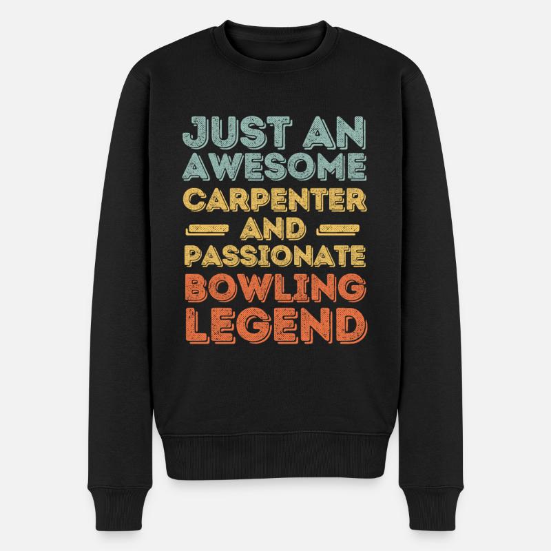 Zimmermann Bowling retro - Männer Premium Bio Pullover - Schwarz