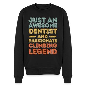 Zahnarzt Klettern retro - Männer Premium Bio Pullover - Schwarz - Vorne - Nico (187cm)