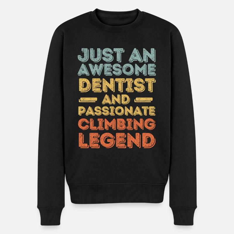 Dentiste escalade rétro - Pull Premium bio Homme - noir