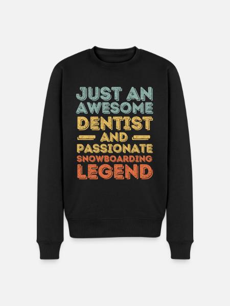 Dentist Snowboarding retro - Men's Premium Organic Jumper - black