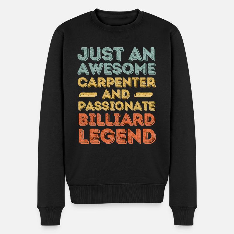 Zimmermann Billard retro - Männer Premium Bio Pullover - Schwarz