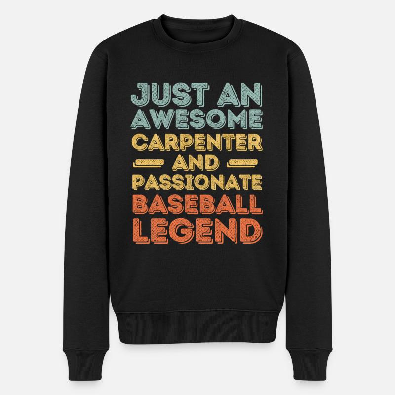 Zimmermann Baseball retro - Männer Premium Bio Pullover - Schwarz