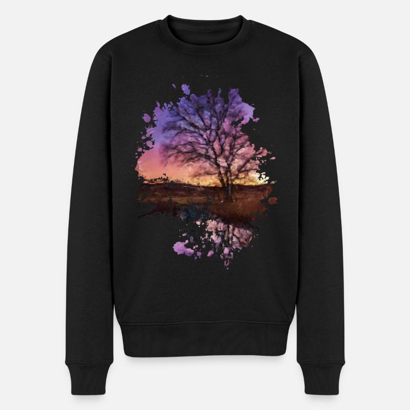 Sonnenuntergang - Männer Premium Bio Pullover - Schwarz
