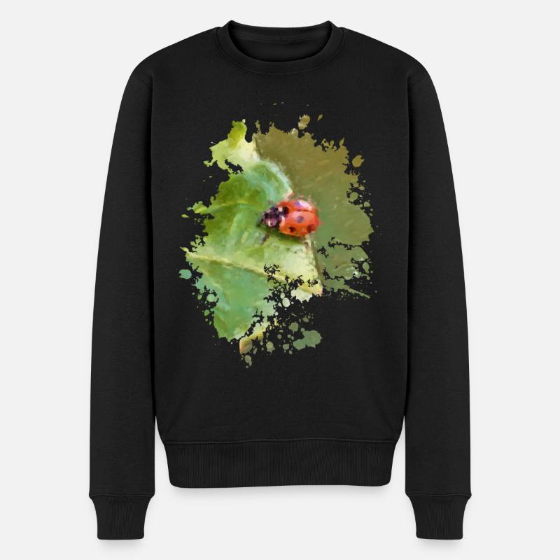 Marienkäfer - Männer Premium Bio Pullover - Schwarz